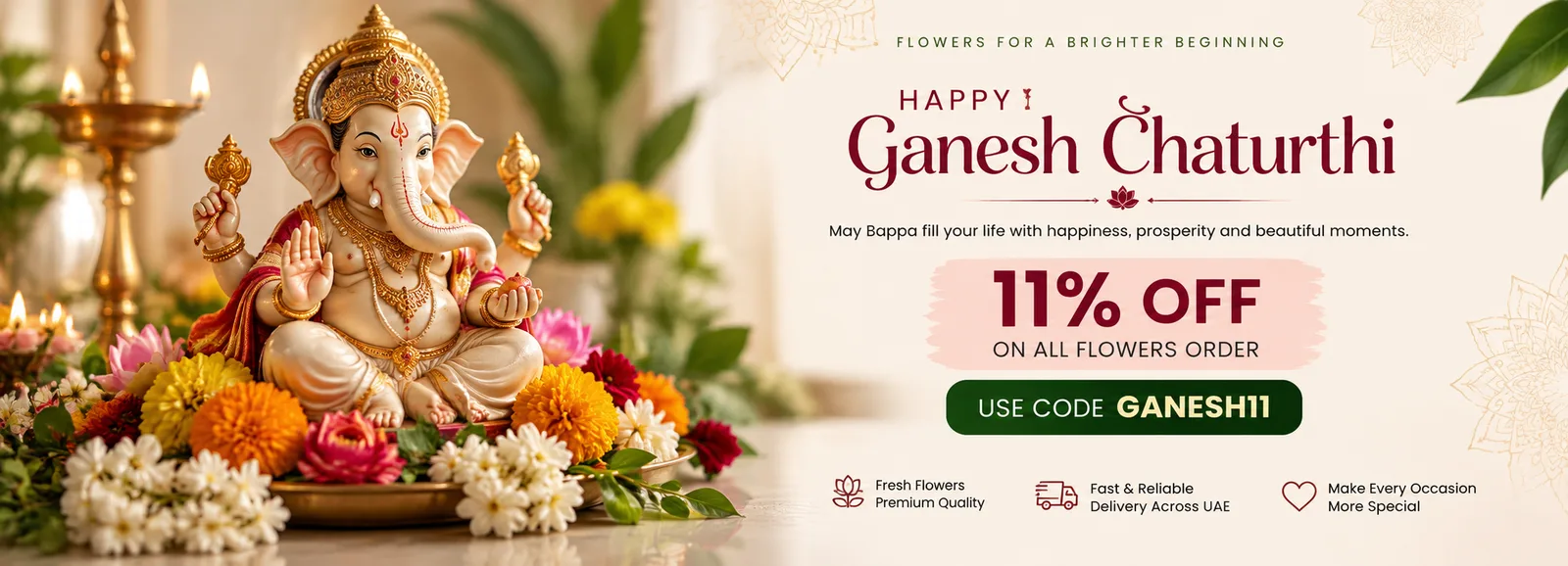 Fresh Flowers for Ganpati